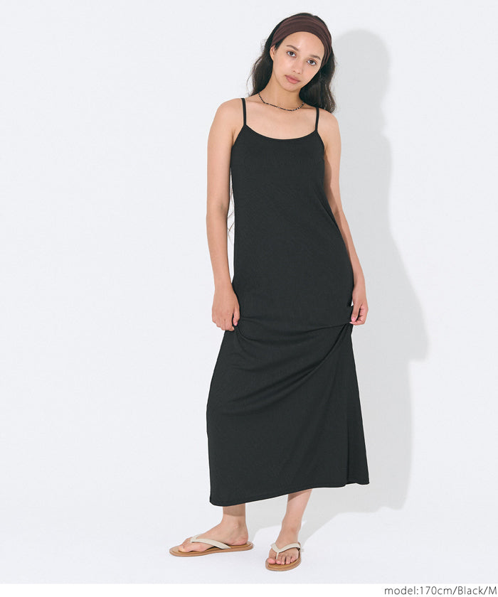 コカ coca OUTBRAリブキャミワンピース (Black) Black