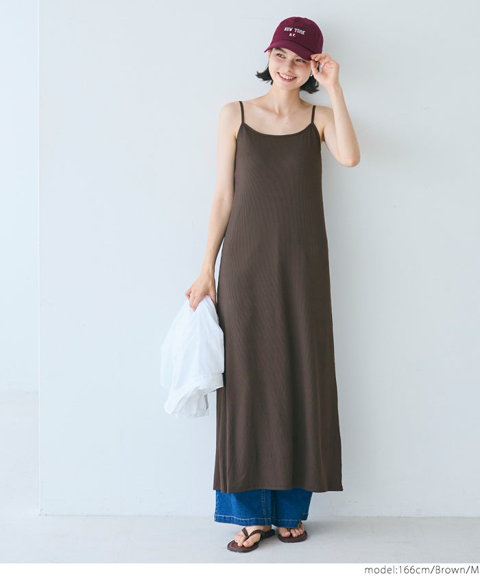 コカ coca OUTBRAリブキャミワンピース (Black) Black