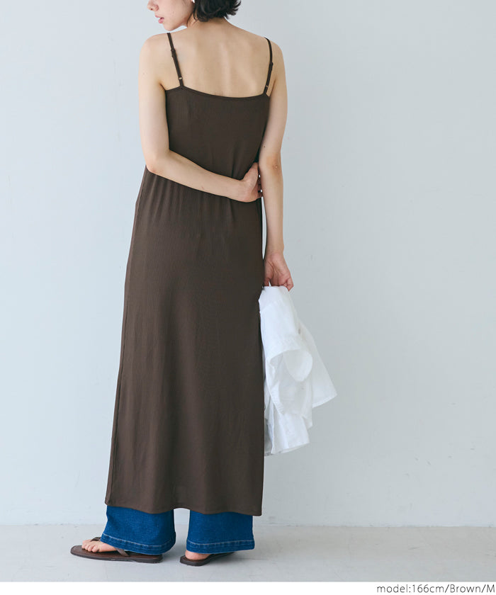 コカ coca OUTBRAリブキャミワンピース (Black) Black