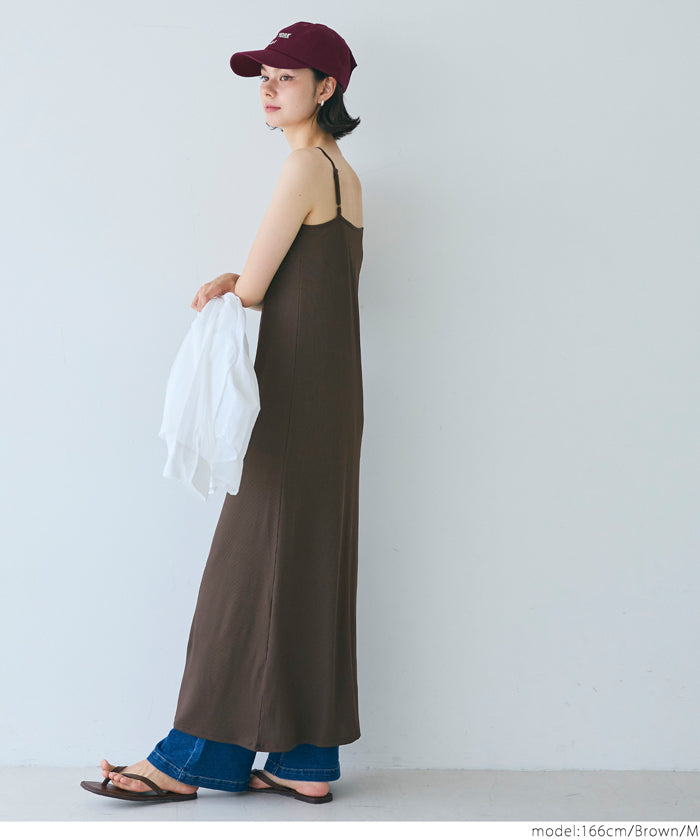 コカ coca OUTBRAリブキャミワンピース (Black) Black