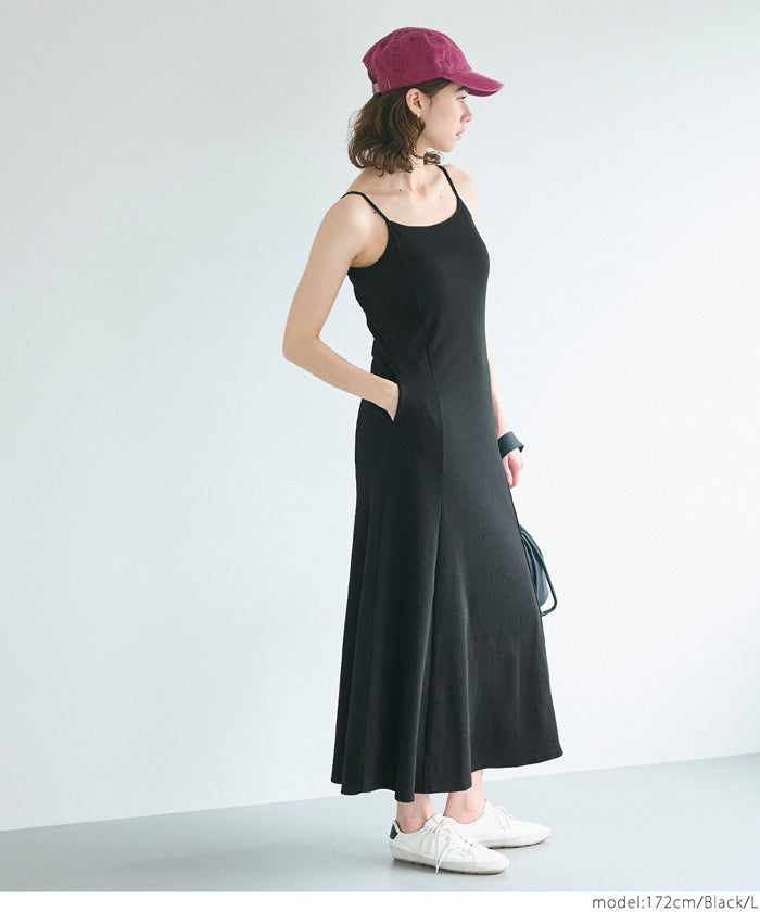 コカ coca OUT BRA リブキャミワンピース (Gray) Gray