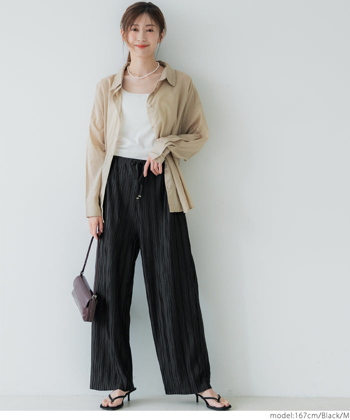 コカ coca スリムウェーブパンツ (Khaki) Khaki