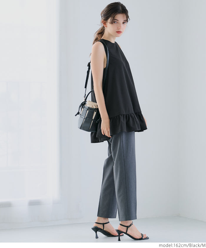 コカ coca 裾切替フレアチュニック (Black) Black