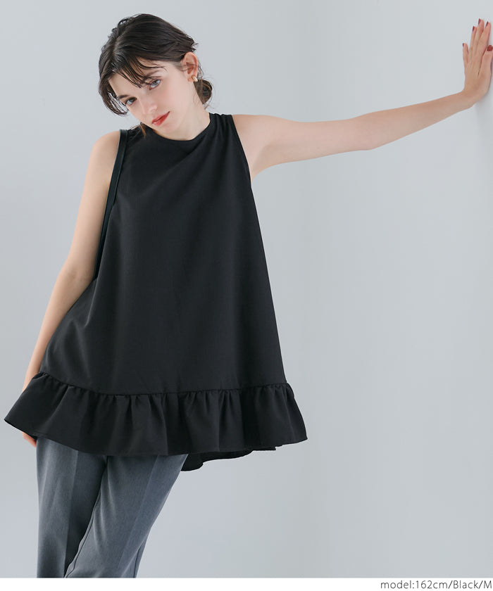 コカ coca 裾切替フレアチュニック (Black) Black