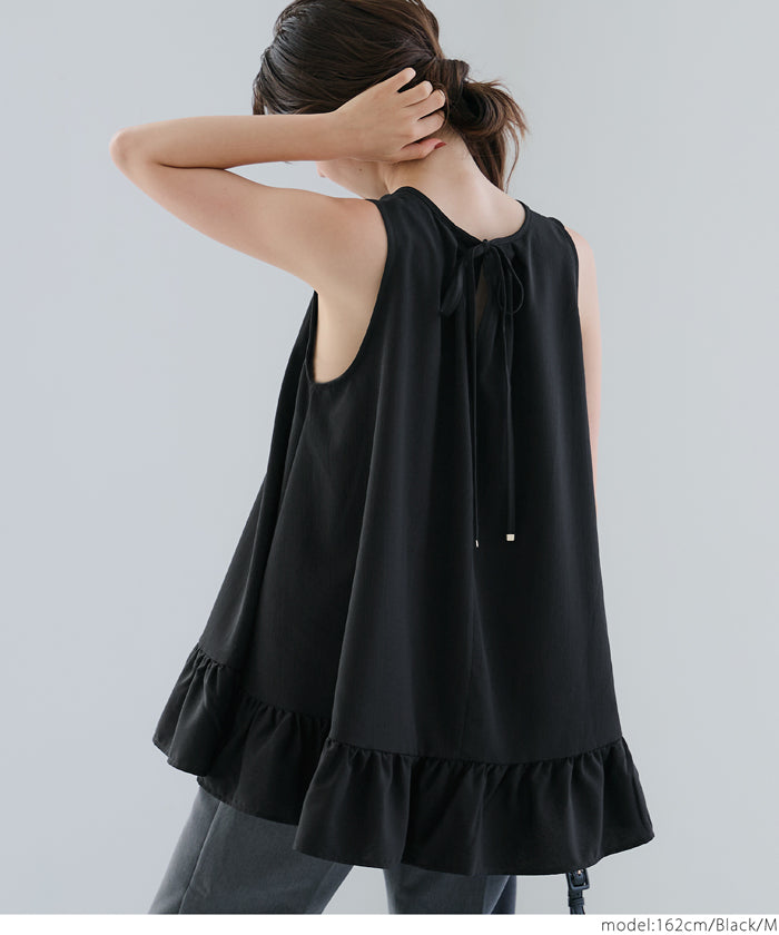 コカ coca 裾切替フレアチュニック (Black) Black