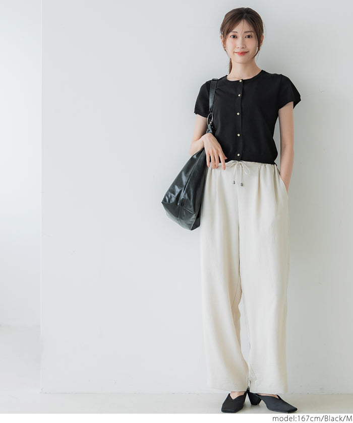 コカ coca 金ボタンニットトップス (Black) Black