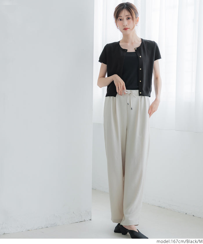 コカ coca 金ボタンニットトップス (Black) Black