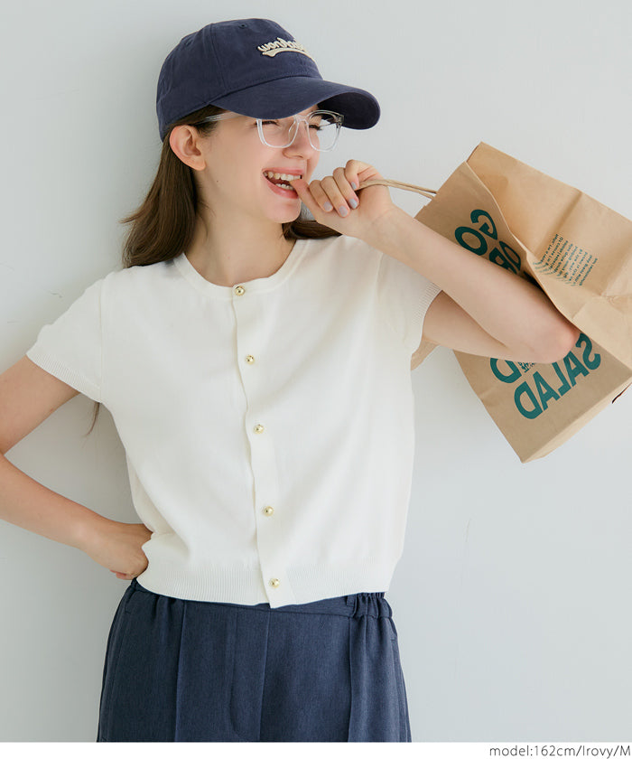 コカ coca 金ボタンニットトップス (Black) Black