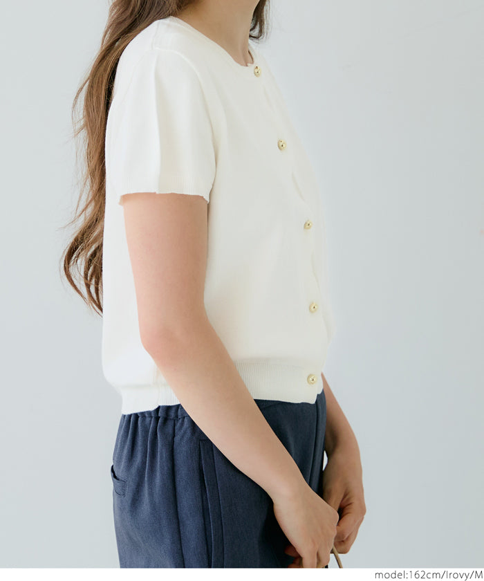 コカ coca 金ボタンニットトップス (Black) Black