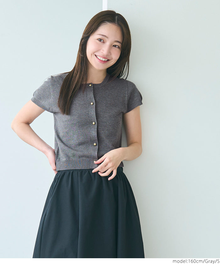 コカ coca 金ボタンニットトップス (Black) Black