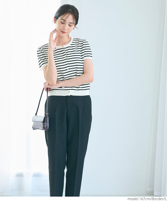 コカ coca 金ボタンニットトップス (Black) Black