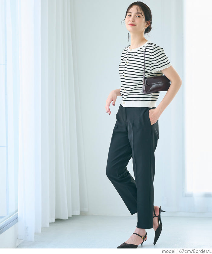 コカ coca 金ボタンニットトップス (Black) Black