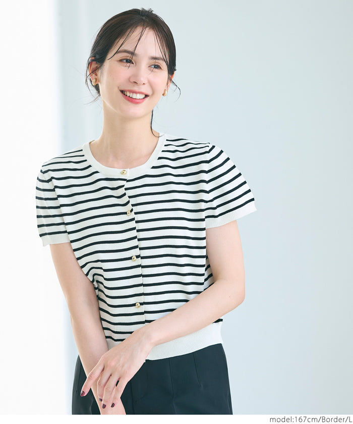 コカ coca 金ボタンニットトップス (Black) Black