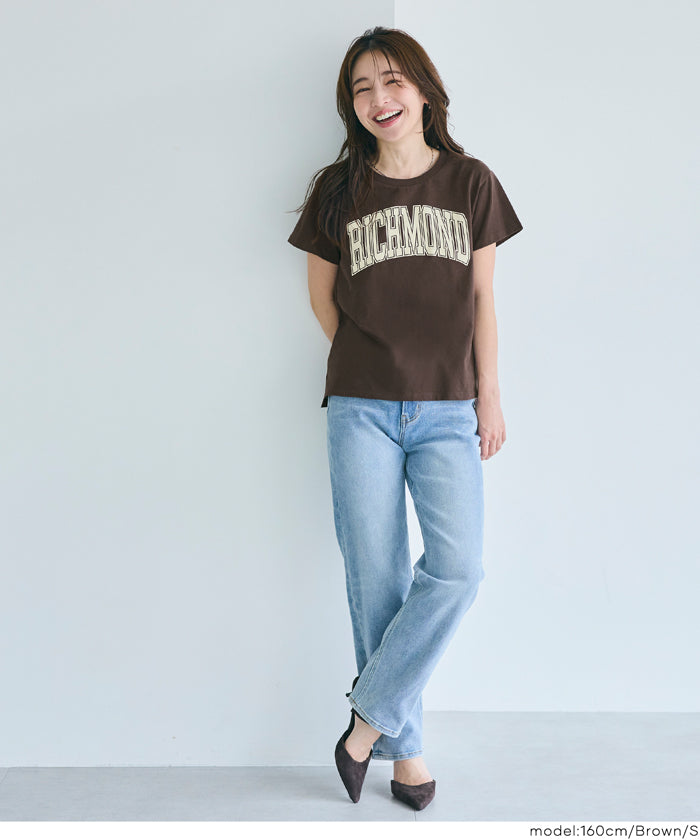 コカ coca サイドスリットプリントTシャツ (White) White