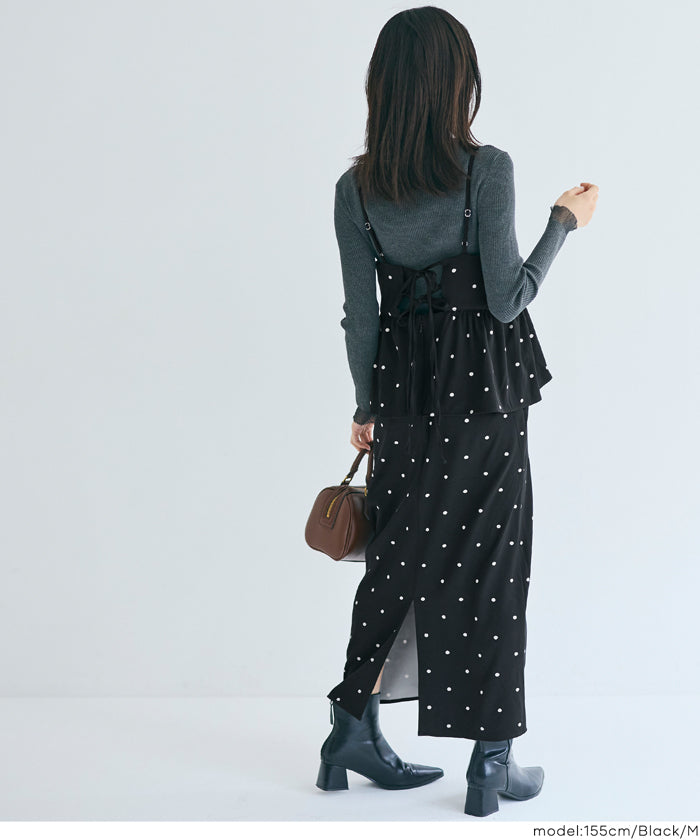 コカ coca ドットペプラムワンピース (Black) Black