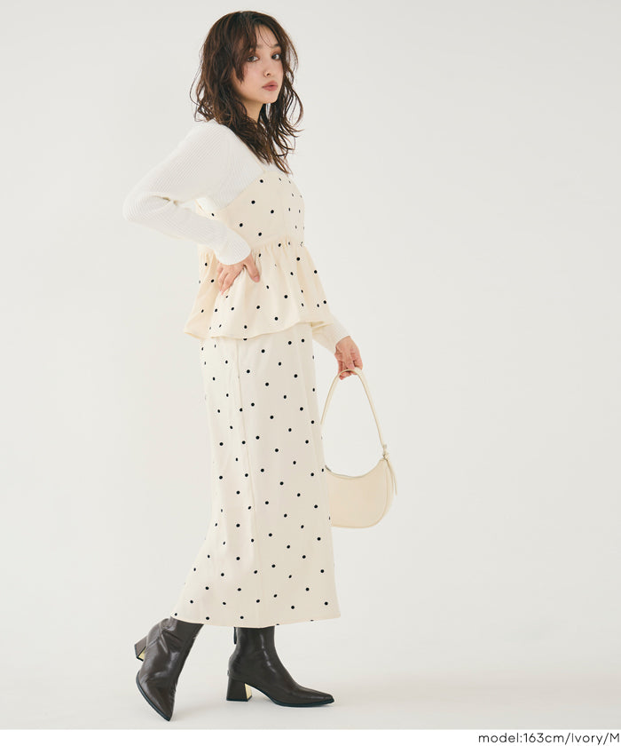 コカ coca ドットペプラムワンピース (Black) Black