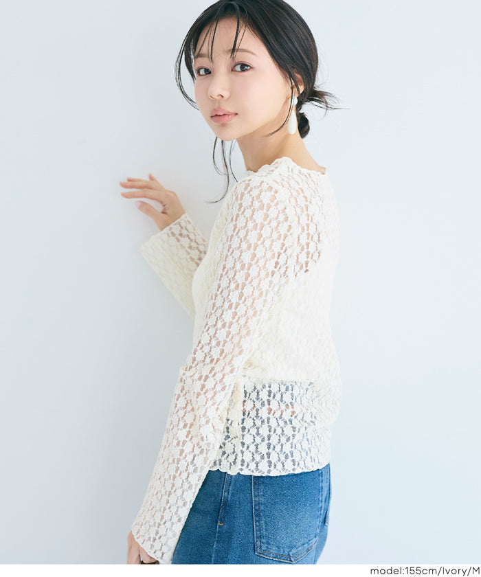 コカ coca ストレッチレーストップス (Ivory) Ivory