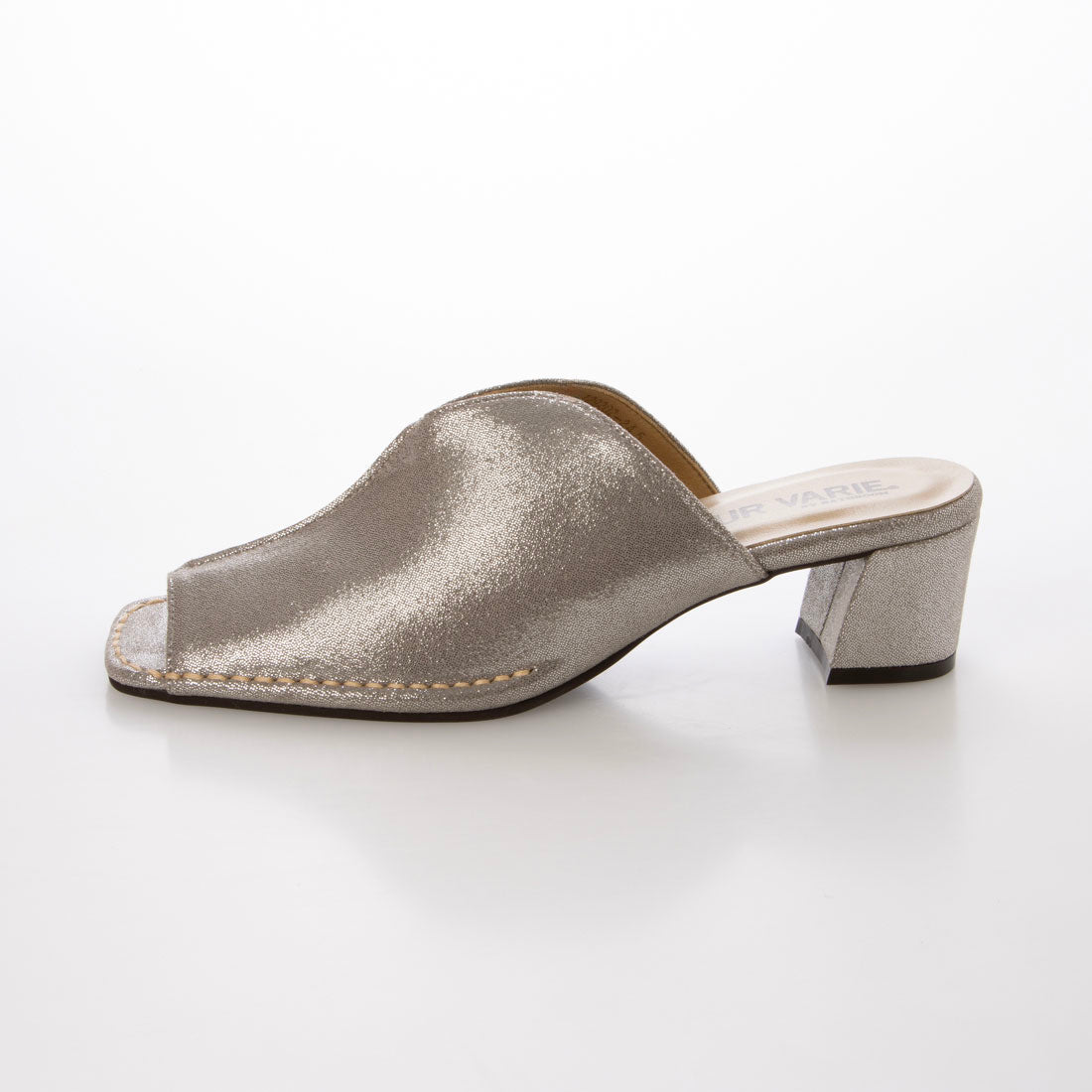 クロールバリエ COULEUR VARIE 【洗える】アウトステッチ Vカット ミュールサンダル (D/SI) D/SI