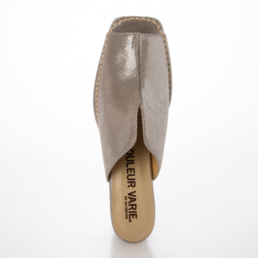 クロールバリエ COULEUR VARIE 【洗える】アウトステッチ Vカット ミュールサンダル (D/SI) D/SI