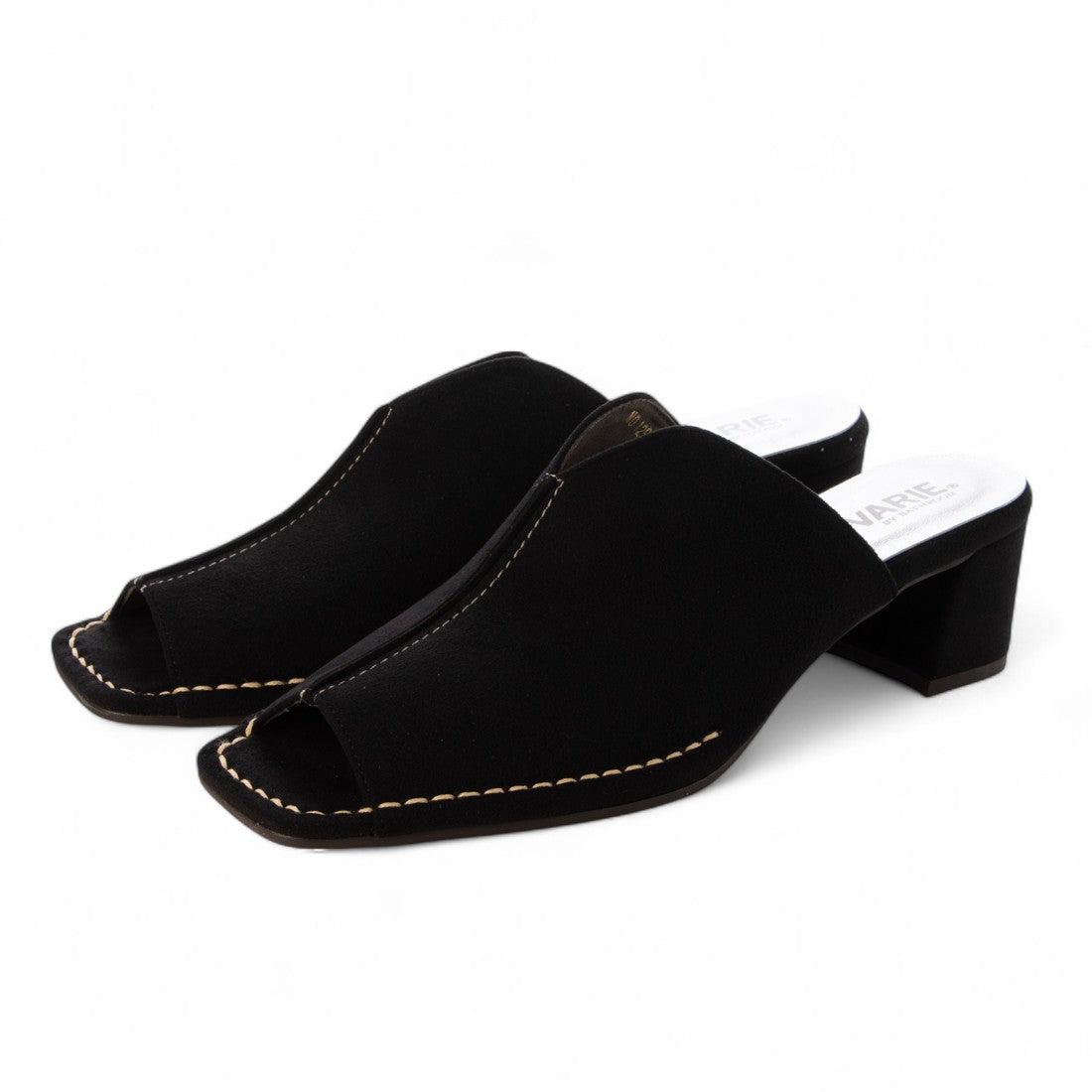 クロールバリエ COULEUR VARIE 【洗える】アウトステッチ Vカット ミュールサンダル (BL) BL