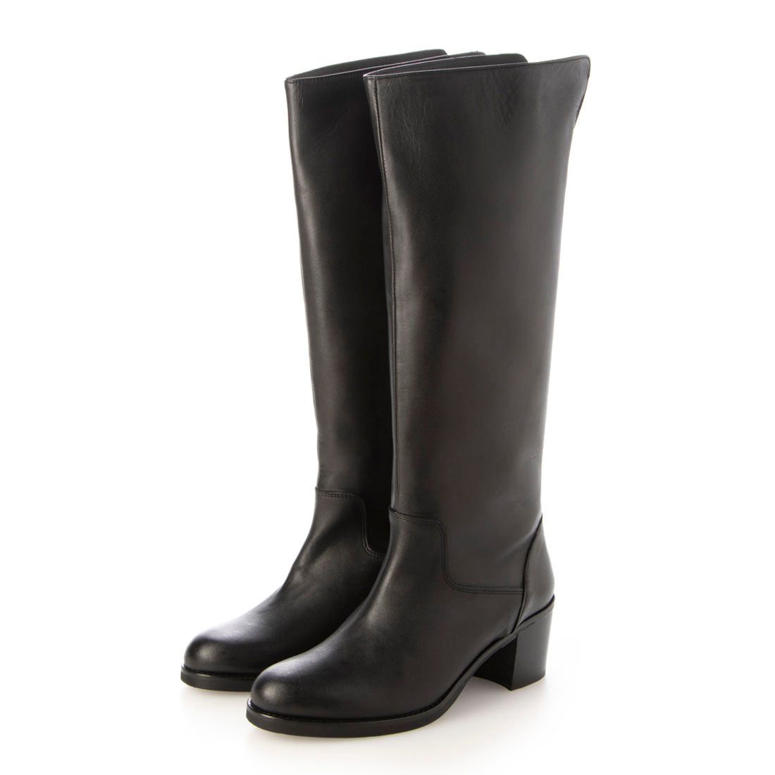 CORSO ROMA, 9　LEATHER BOOTS Corso Roma 9 Round Toe Back Zip Long Boots