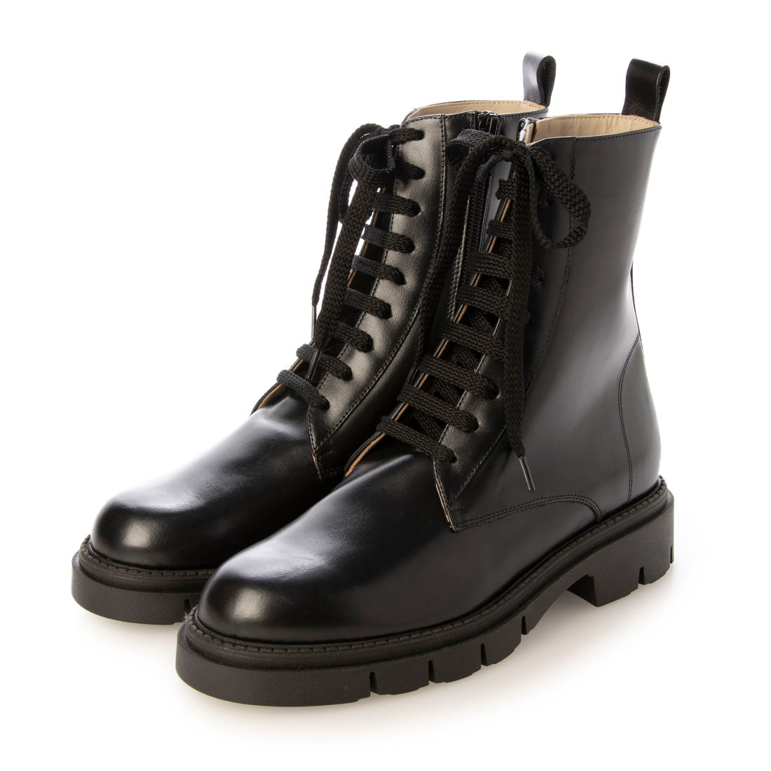 CORSO ROMA, 9　LEATHER BOOTS Corso Roma 9 Round Toe Back Zip Long Boots