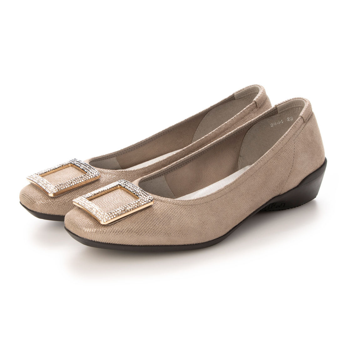 コンポジションナイン composition9 ラインストーンモチーフコンフォートパンプス (ゴールド) ゴールド