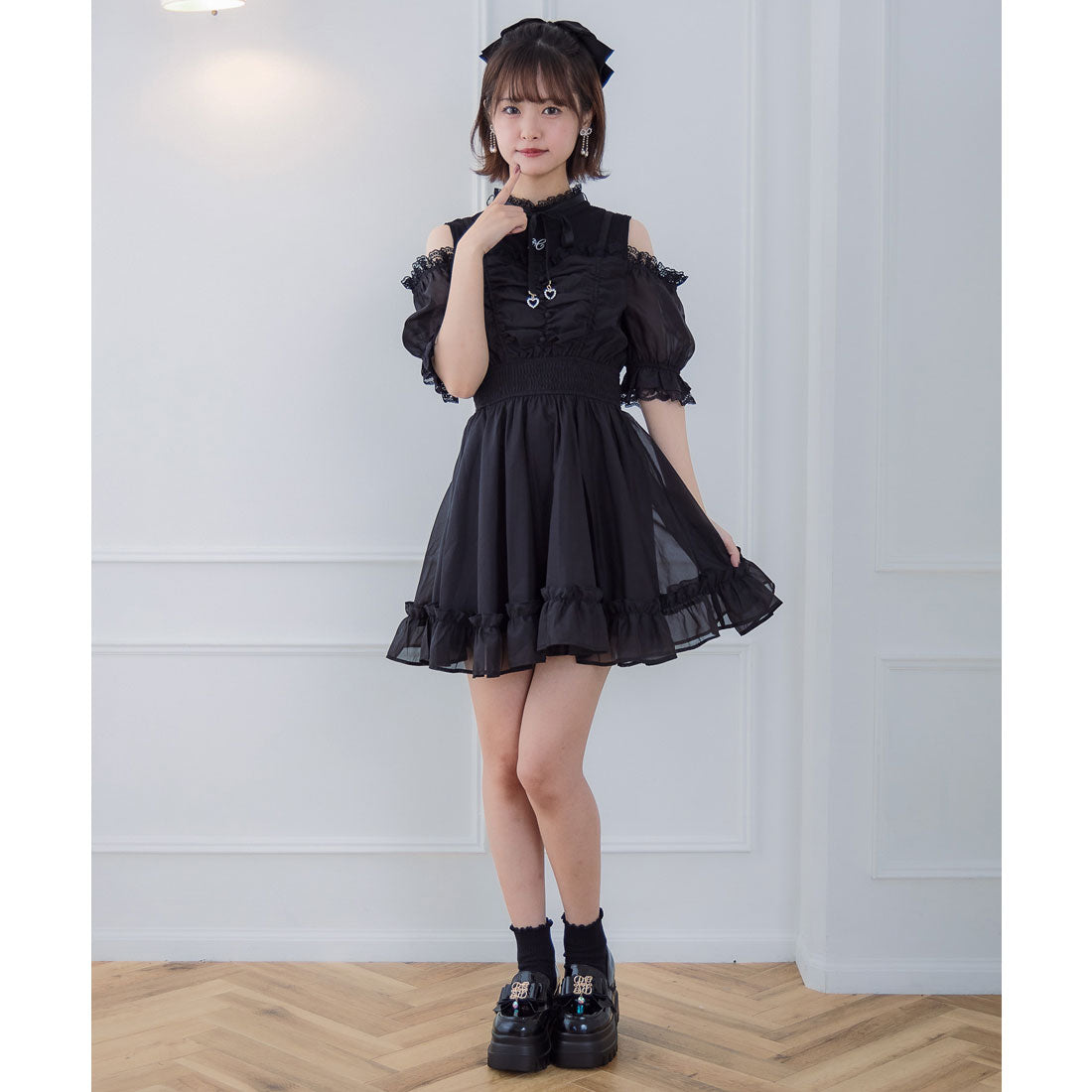 クチュールバイロジータ couture BY ROJITA レイヤード風オフショルワンピース (チェック) チェック