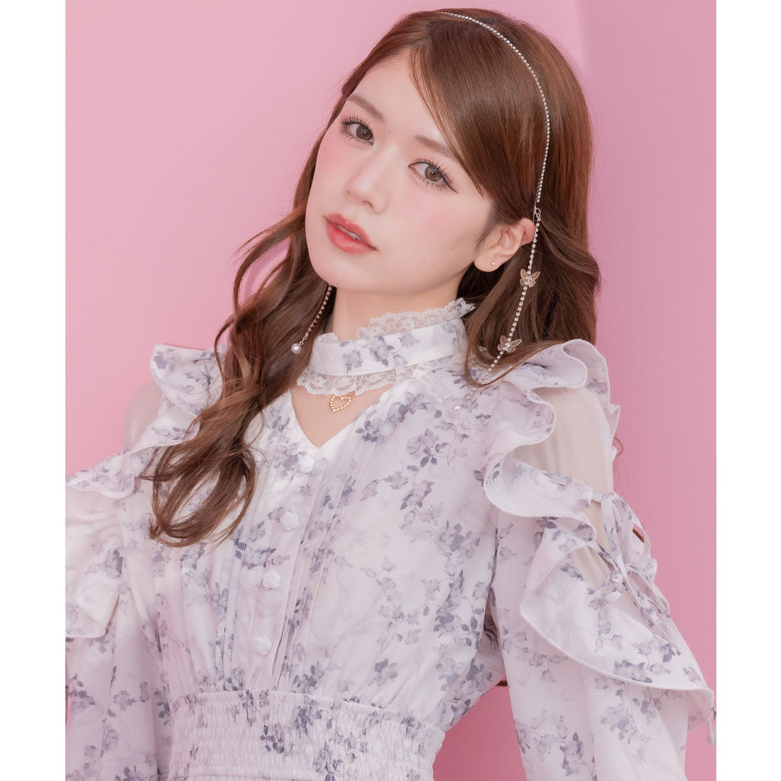 クチュールバイロジータ couture BY ROJITA オリジナルローズリボンロングワンピース (ホワイト) ホワイト