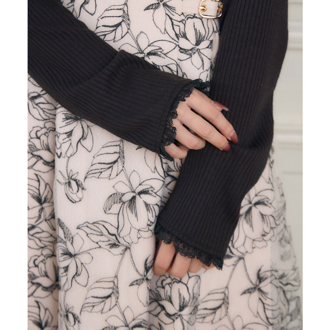 クチュールバイロジータ couture BY ROJITA フラワー刺繍ドッキングワンピース (アイボリー) アイボリー