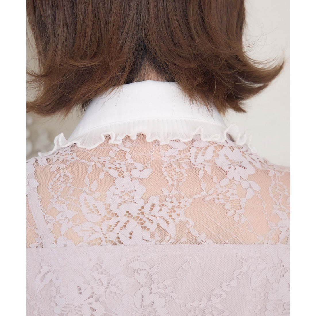 クチュールバイロジータ couture BY ROJITA モノグラムブローチレースブラウス (ブラック) ブラック