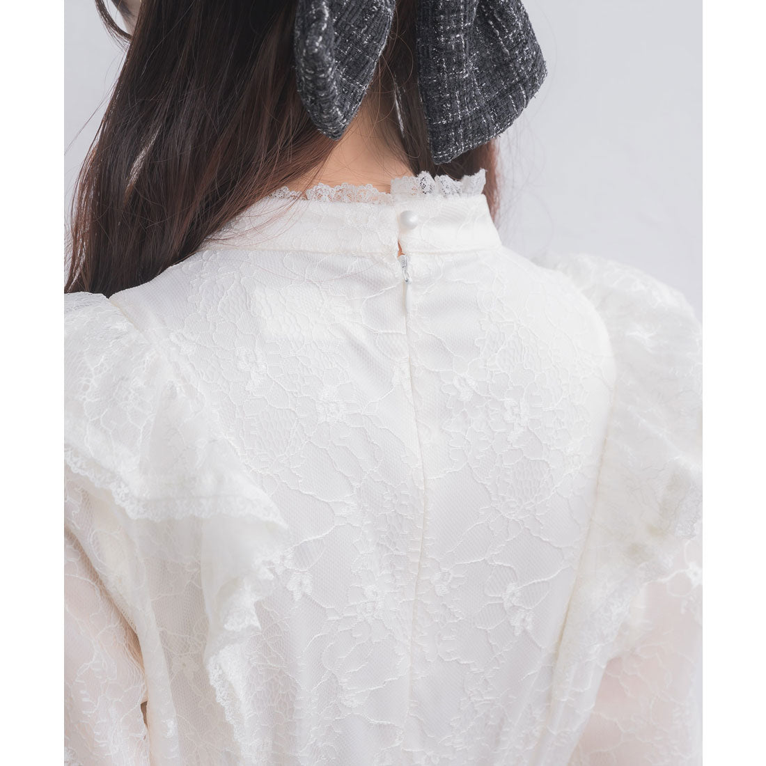 クチュールバイロジータ couture BY ROJITA レーシードッキング長袖ワンピース (ブルー) ブルー