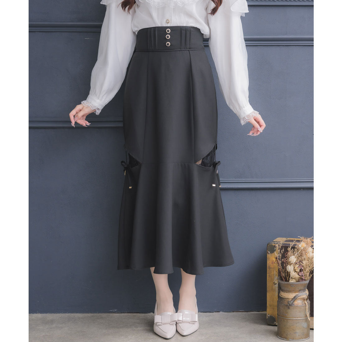 クチュールバイロジータ couture BY ROJITA レース透かしマーメイドスカート (チェック) チェック