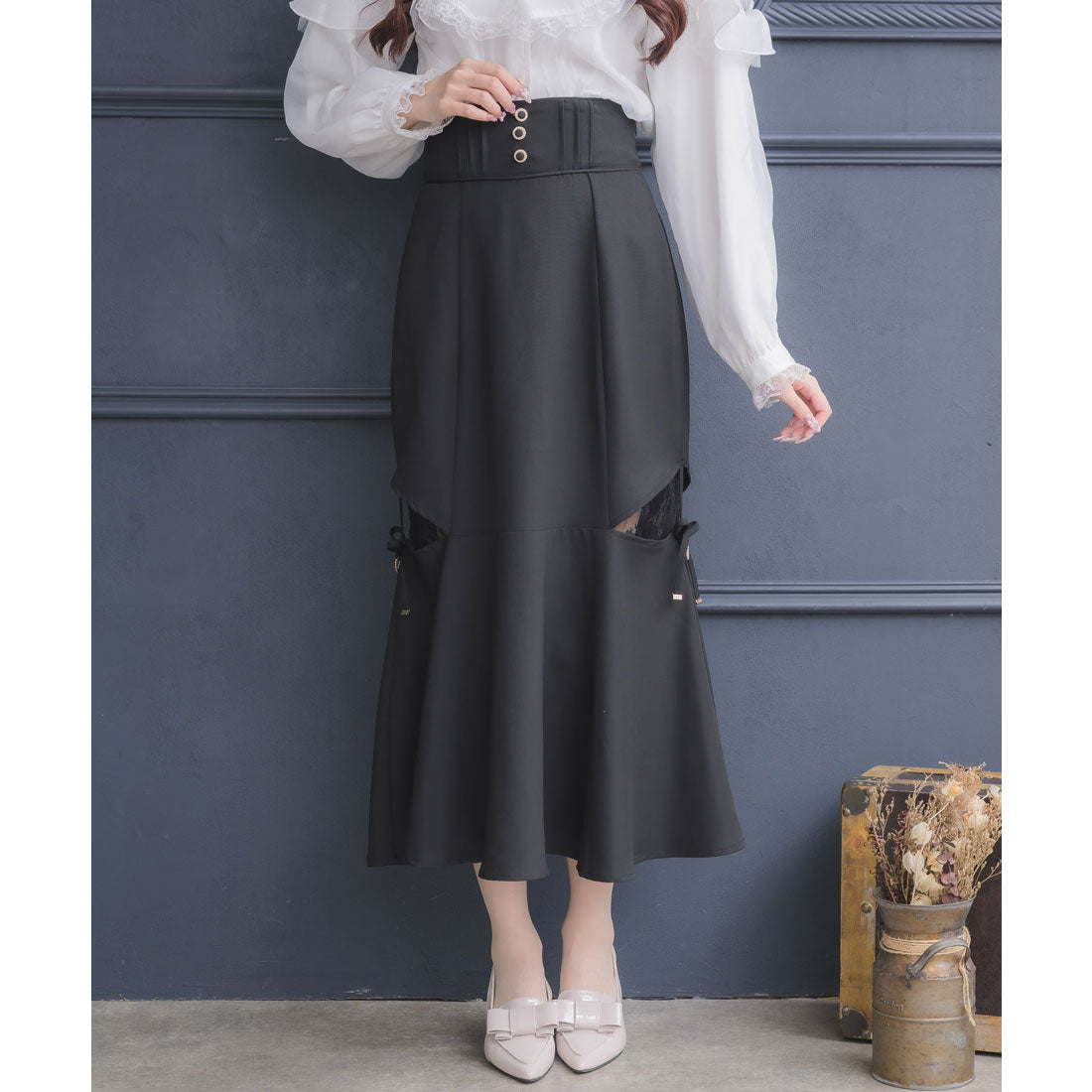 クチュールバイロジータ couture BY ROJITA レース透かしマーメイドスカート (チェック) チェック