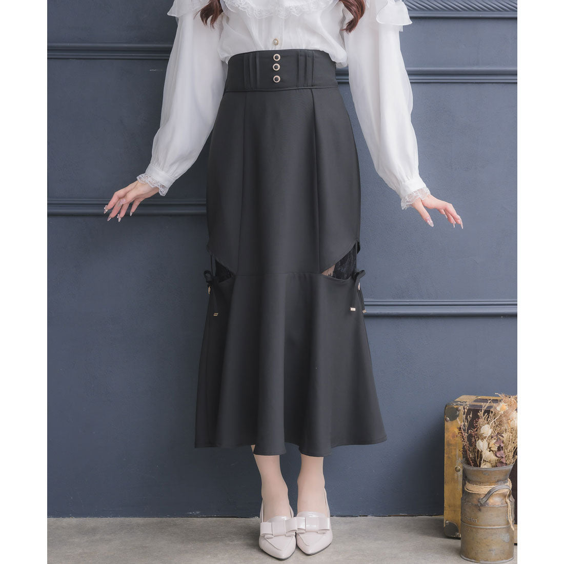 クチュールバイロジータ couture BY ROJITA レース透かしマーメイドスカート (チェック) チェック