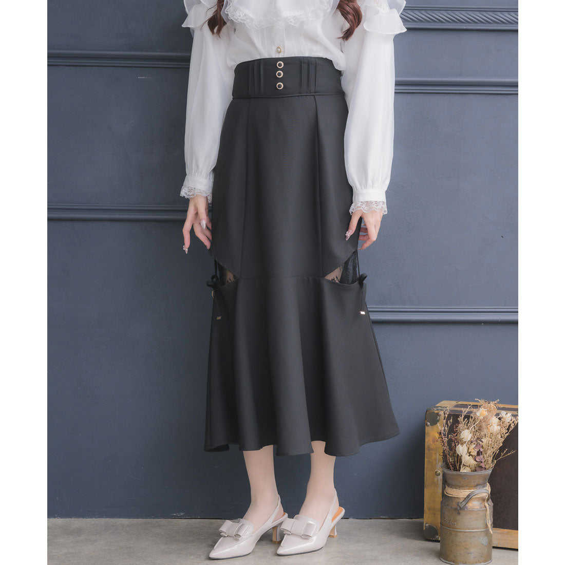 クチュールバイロジータ couture BY ROJITA レース透かしマーメイドスカート (チェック) チェック