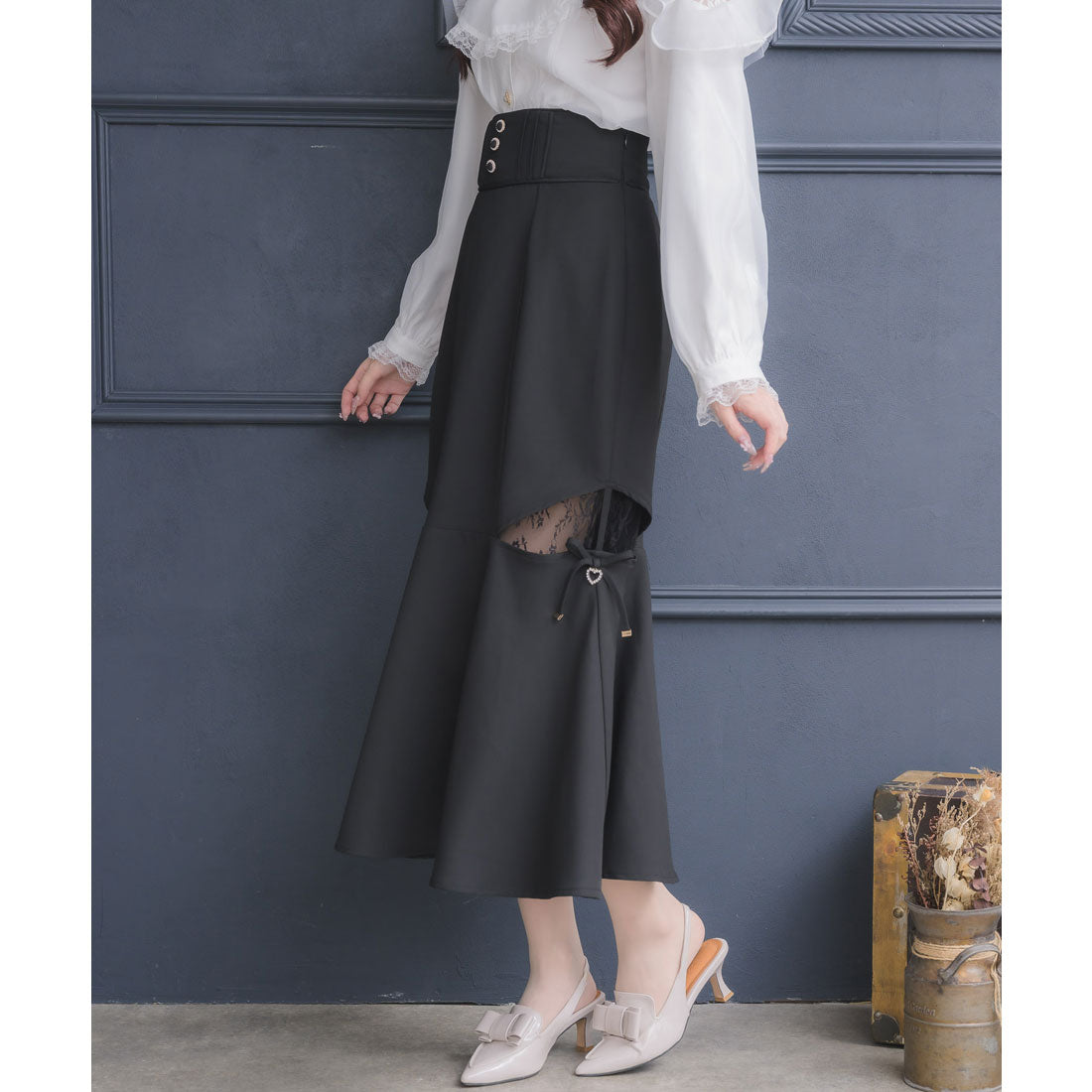 クチュールバイロジータ couture BY ROJITA レース透かしマーメイドスカート (チェック) チェック