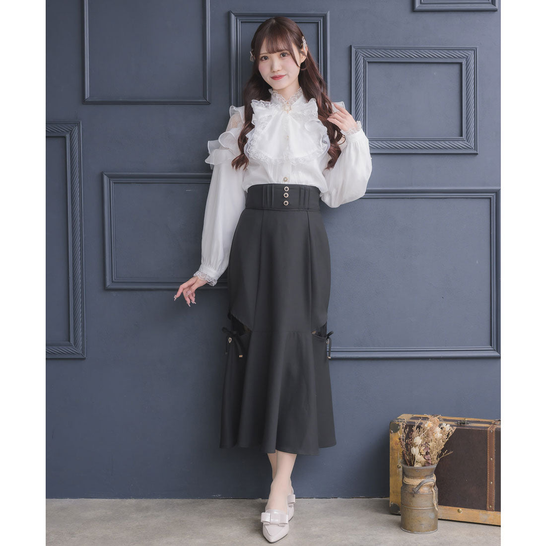 クチュールバイロジータ couture BY ROJITA レース透かしマーメイドスカート (チェック) チェック