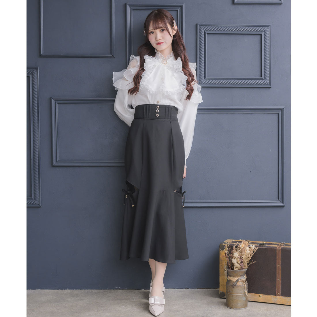 クチュールバイロジータ couture BY ROJITA レース透かしマーメイドスカート (チェック) チェック