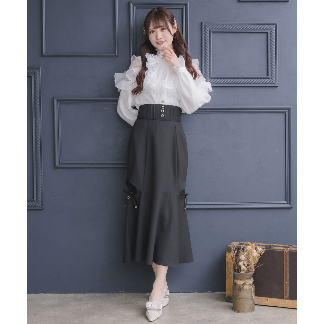 クチュールバイロジータ couture BY ROJITA レース透かしマーメイドスカート (チェック) チェック