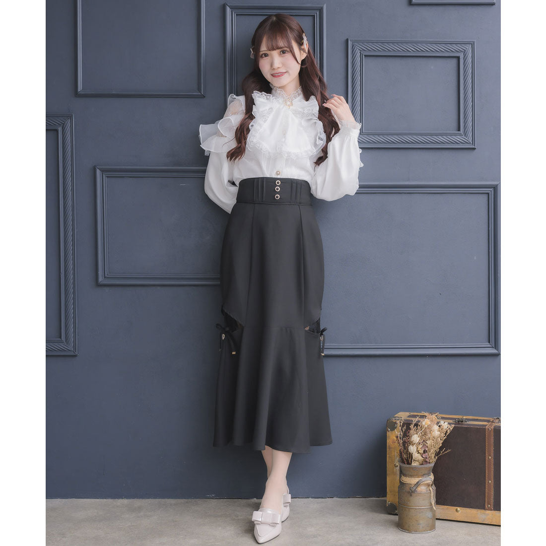 クチュールバイロジータ couture BY ROJITA レース透かしマーメイドスカート (チェック) チェック