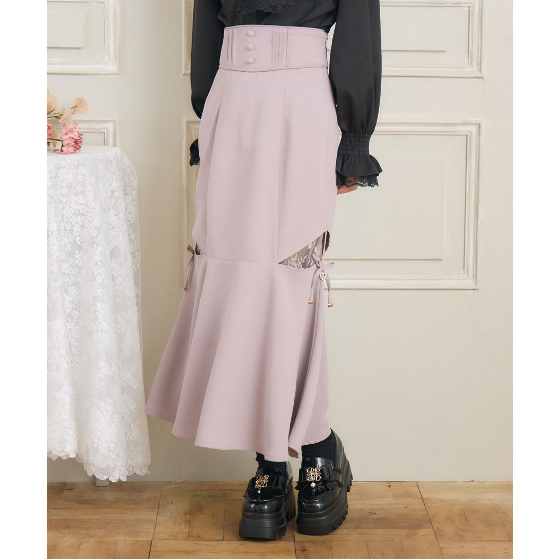 クチュールバイロジータ couture BY ROJITA レース透かしマーメイドスカート (チェック) チェック