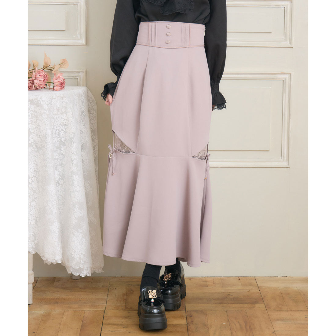 クチュールバイロジータ couture BY ROJITA レース透かしマーメイドスカート (チェック) チェック