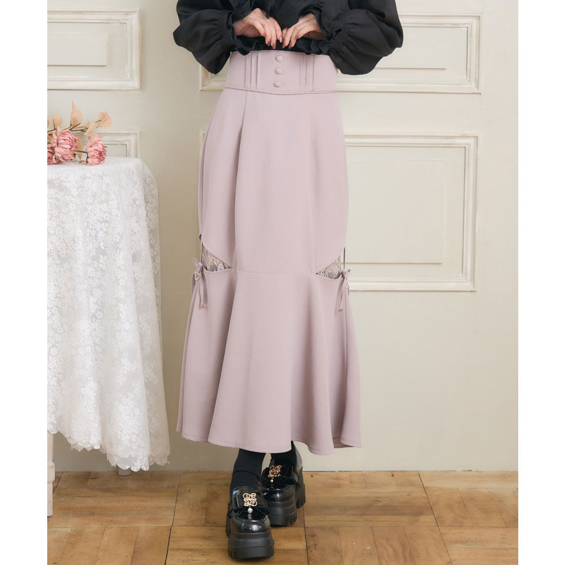 クチュールバイロジータ couture BY ROJITA レース透かしマーメイドスカート (チェック) チェック