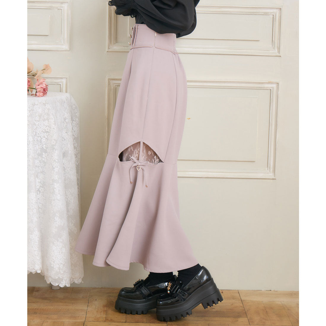 クチュールバイロジータ couture BY ROJITA レース透かしマーメイドスカート (チェック) チェック