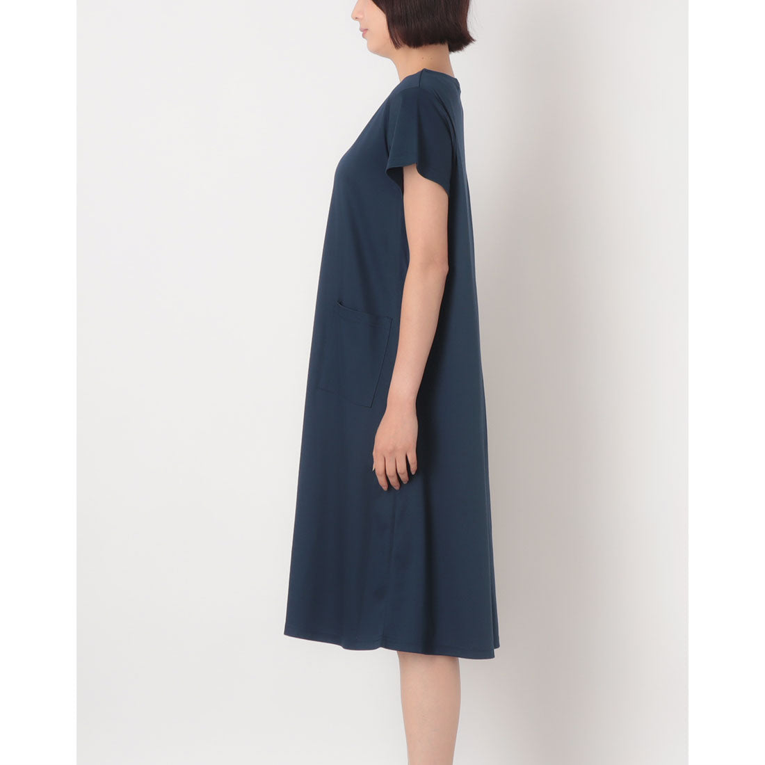 コットンブルー COTTON BLUE ゆったりシルエットワンピース (ネイビー) ネイビー