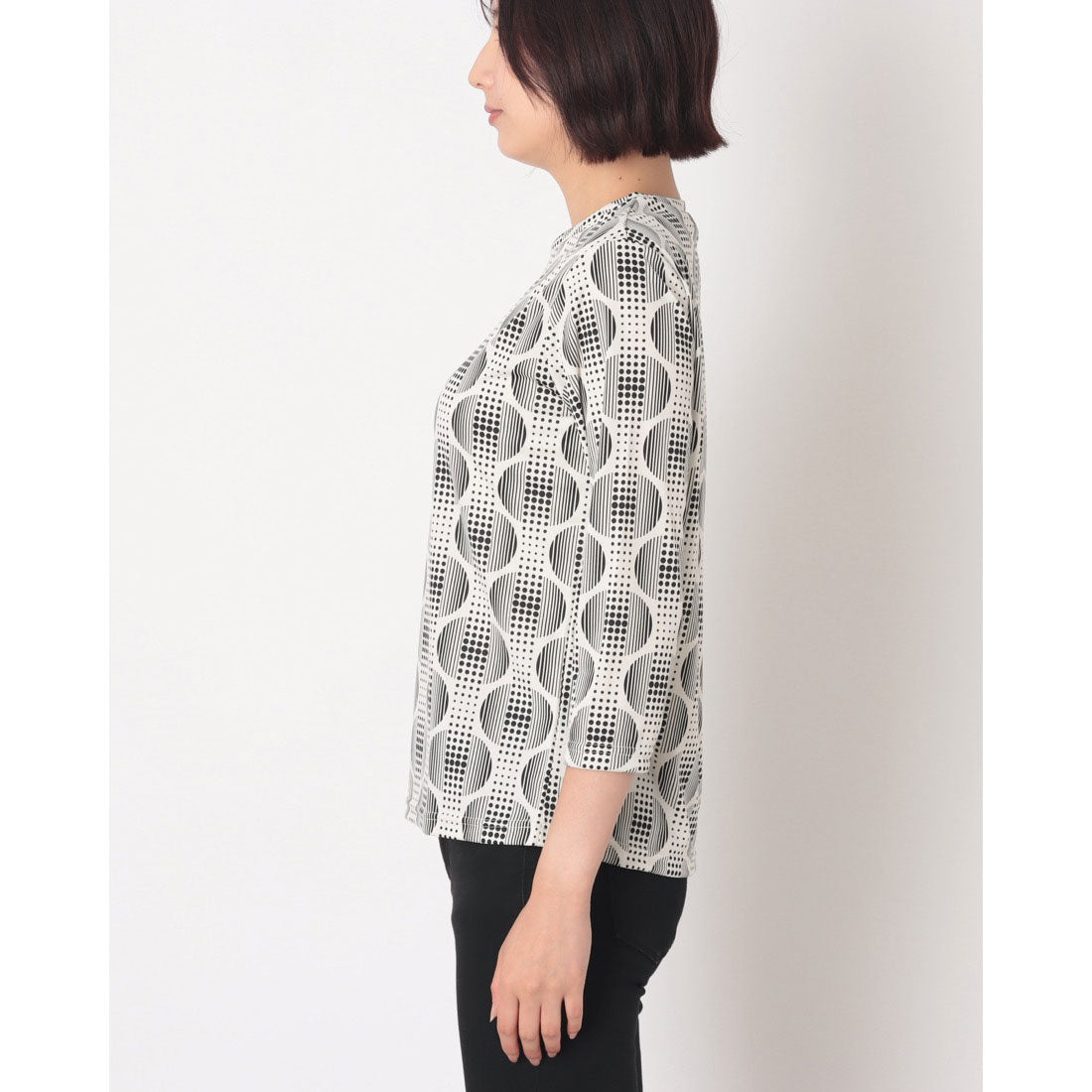 コットンブルー COTTON BLUE 八分袖クルーネックプルオーバー (白) 白