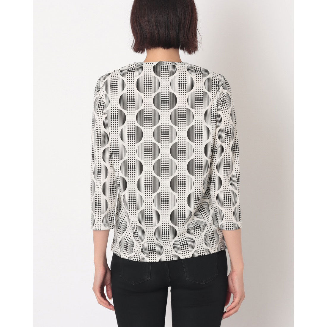 コットンブルー COTTON BLUE 八分袖クルーネックプルオーバー (白) 白