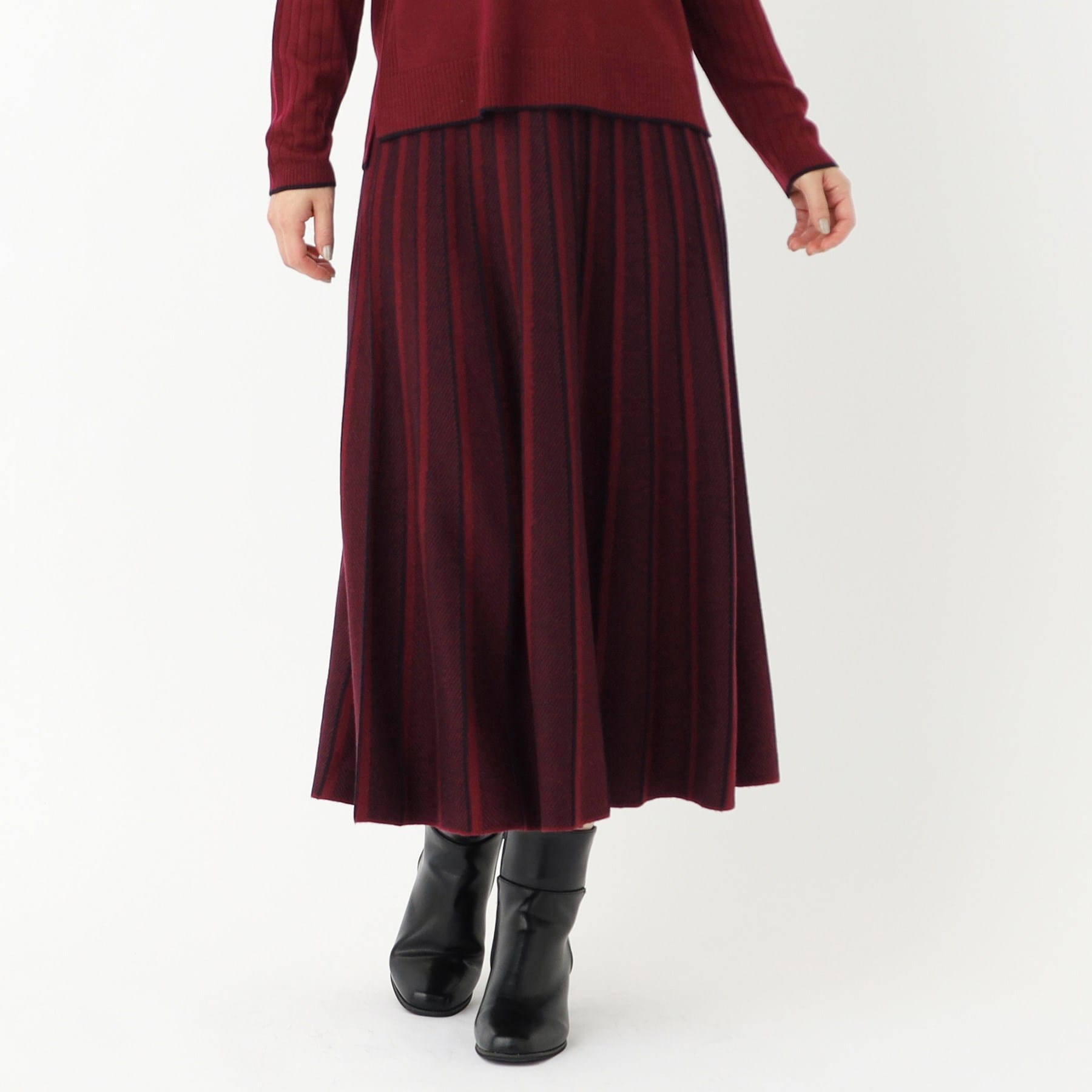 コルディア CORDIER 【セットアップ/S~3Lサイズ】アーバンヤーンニットスカート (ブルー(493)) ブルー(493)