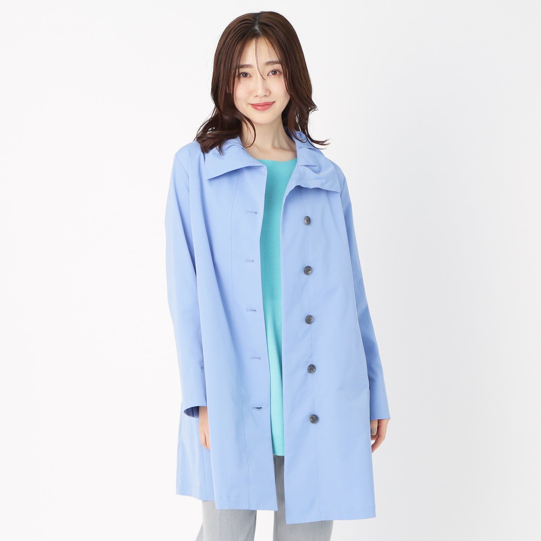 コルディア CORDIER 【M~4Lサイズ/手洗い可】コッティーナストレッチコート (ブルー(092)) ブルー(092)